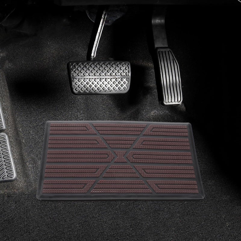 Non Slip Car Floor Mat Full Coverage 23x15 Inch Black Base Coffee Edge - Image 5