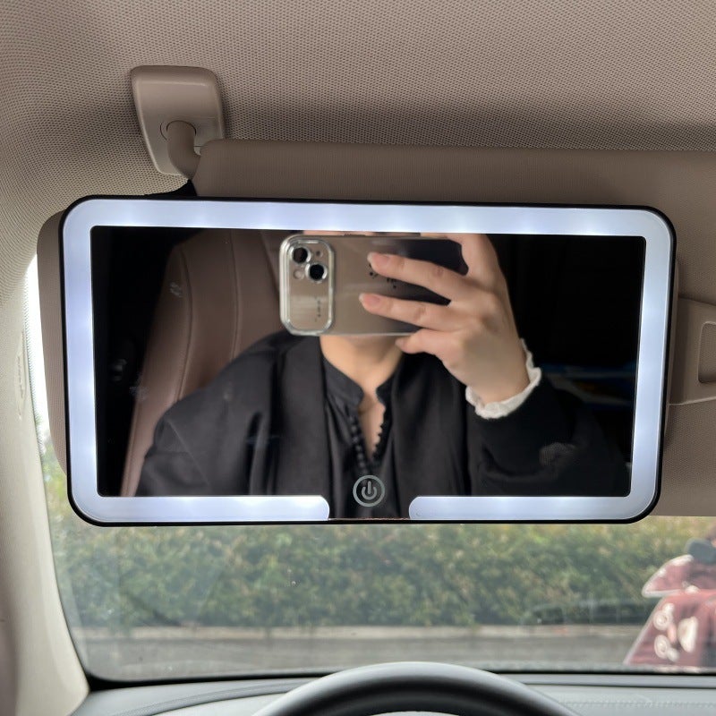 Cross-Border Car Vanity Mirror with LED Sun Visor, Three-Speed Dimming, and Makeup  Light - Image 2