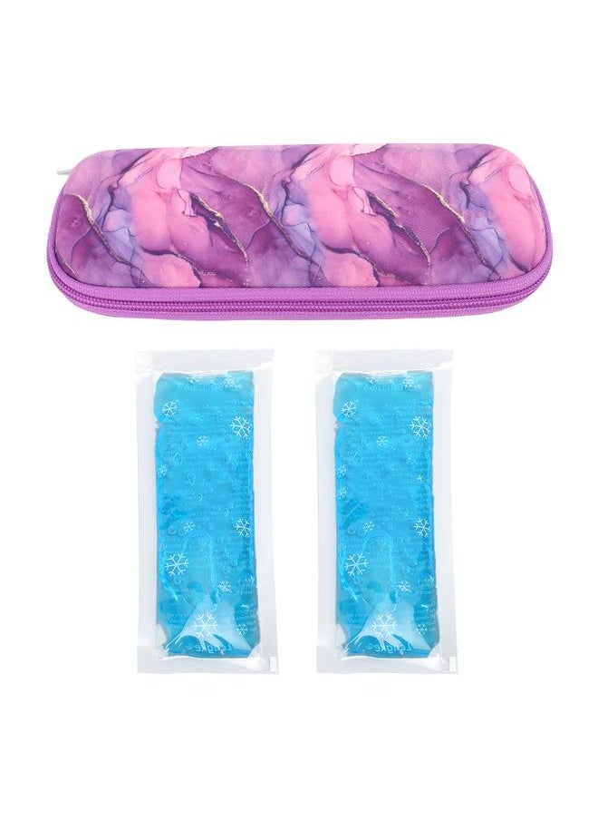 Thoraya Insulin Cooler Case Insulated Portable Medication Cooling Bag with 2 Ice Pack for Travel Outdoor Type 3  - Image 1