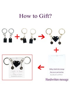 Excefore Personalized Brick Matching Couple Heart Keychain, Boyfriend Girlfriend Valentines Him Couple Gifts Full A-Z, Includes Gift Box  - Image 4