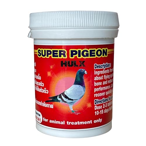 HULX Super Pigeon 100 Tablets, Bird Booster & Rooster Booster Speed Vitamins Health Chicken Supplement Increasing Energy Flying, Muscle Bone, Reduce Cramp Feed All Poultry Hen Food - Image 1
