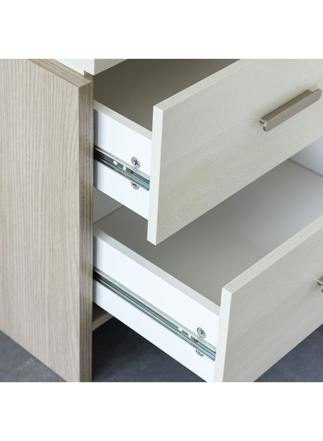 DANUBE HOME Barney Night Stand Modern Bedside Table Luxury Nightstands Multifunction Nightstand For Bedroom - Beige/Brown - Image 2