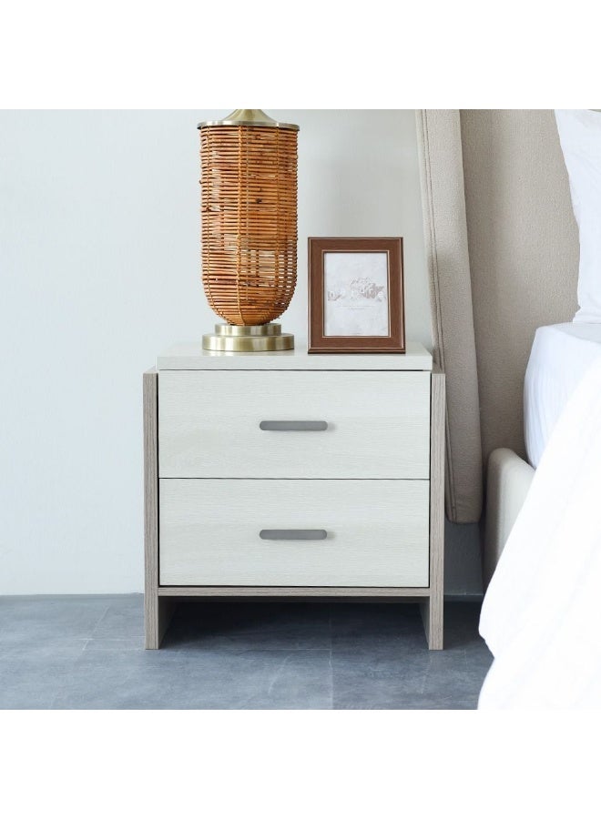 DANUBE HOME Barney Night Stand Modern Bedside Table Luxury Nightstands Multifunction Nightstand For Bedroom - Beige/Brown - Image 3