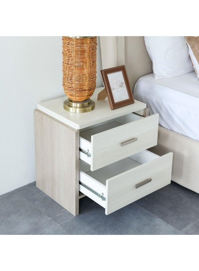 DANUBE HOME Barney Night Stand Modern Bedside Table Luxury Nightstands Multifunction Nightstand For Bedroom - Beige/Brown - Image 1