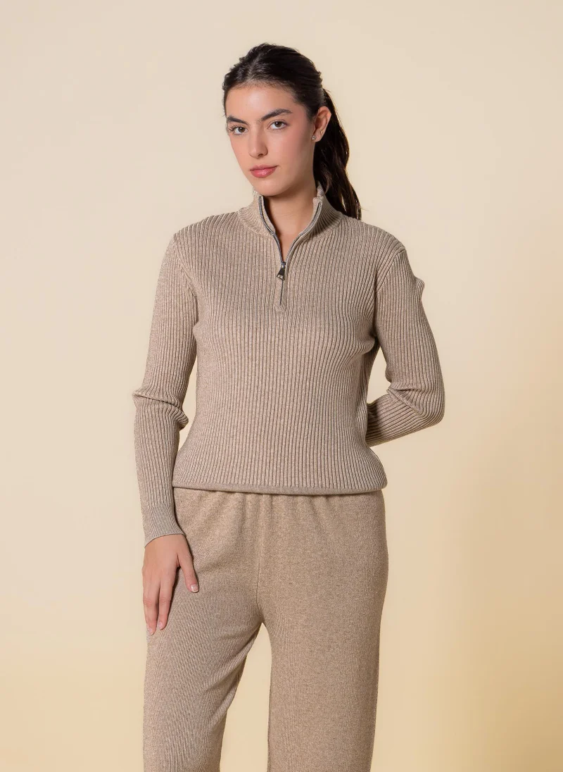 SHAPES QUATER ZIP SWEATER SET