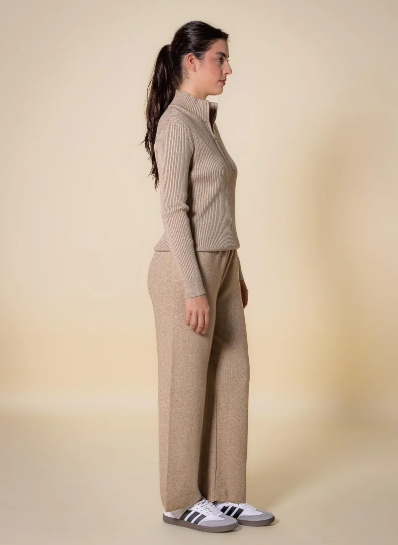 Shapes Beige QUATER ZIP SWEATER SET for Women | Best Price UAE