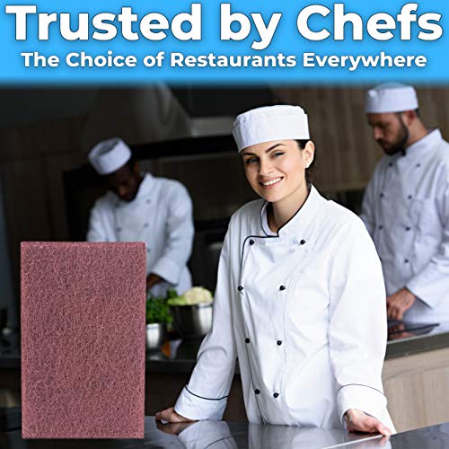 Mop Mob Heavy Duty XL Red Scouring Pads 6x9 in 5 Pack of Scrubber Tools for Cleaning Stainless Steel Pots Pans Grills and Griddles Extra Large Pad for Outdoor Use on Railings and Tiles - Image 5