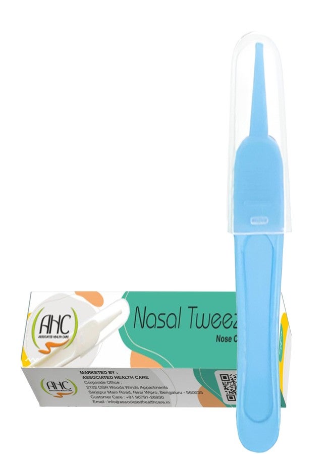 AHC Zikku Baby Nose Cleaner Safe and Gentle Nose Cleaner for Kids and Newborns Babies, Nasal Tweezer/Nose Plucker for Baby, Easy-to-Use Remove Dust Particles and Mucus for Comfortable Breathing (Blue) - Image 1