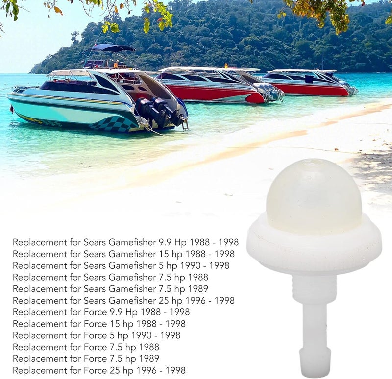 ANGGREK Fuel Primer Button, Fuel Primer Bulb F681046 White Lightweight Replacement For Gamefisher 9.9 15 5 7.5 25 - Image 3
