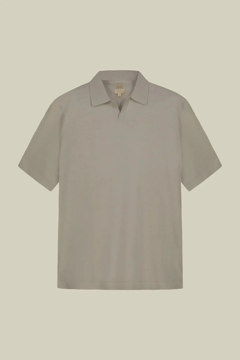 Doppelganger White Men's 100% cotton knit polo shirt with Derby collar - Ice for Men | Best Price UAE
