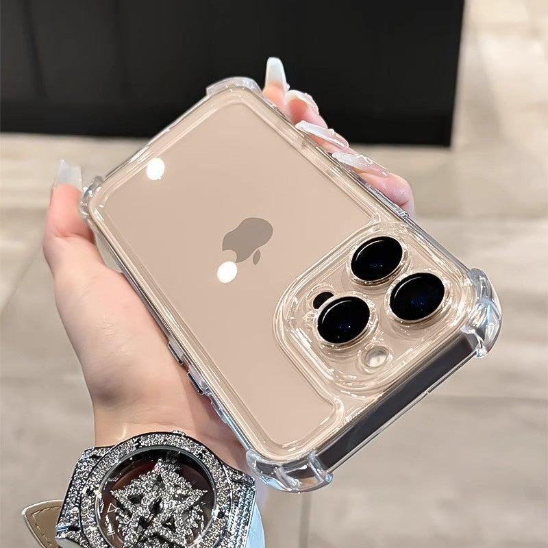 Anti-Yellowing Clear Phone Case with Built-in Lens Protector for iPhone 17 Pro, Full Coverage Shockproof - Image 4