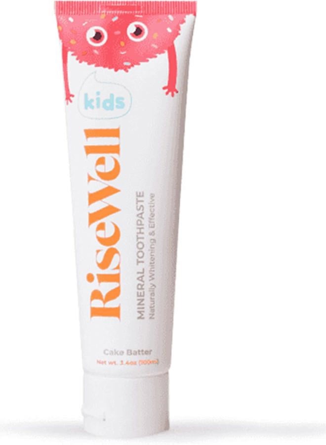 RiseWell Kids Mineral Toothpaste - Kids Hydroxyapatite Toothpaste - Made by Dentists, Safe to Swallow, No Added Fluoride and All Natural - Cake Batter Flavor, 3.4 Oz - Image 1