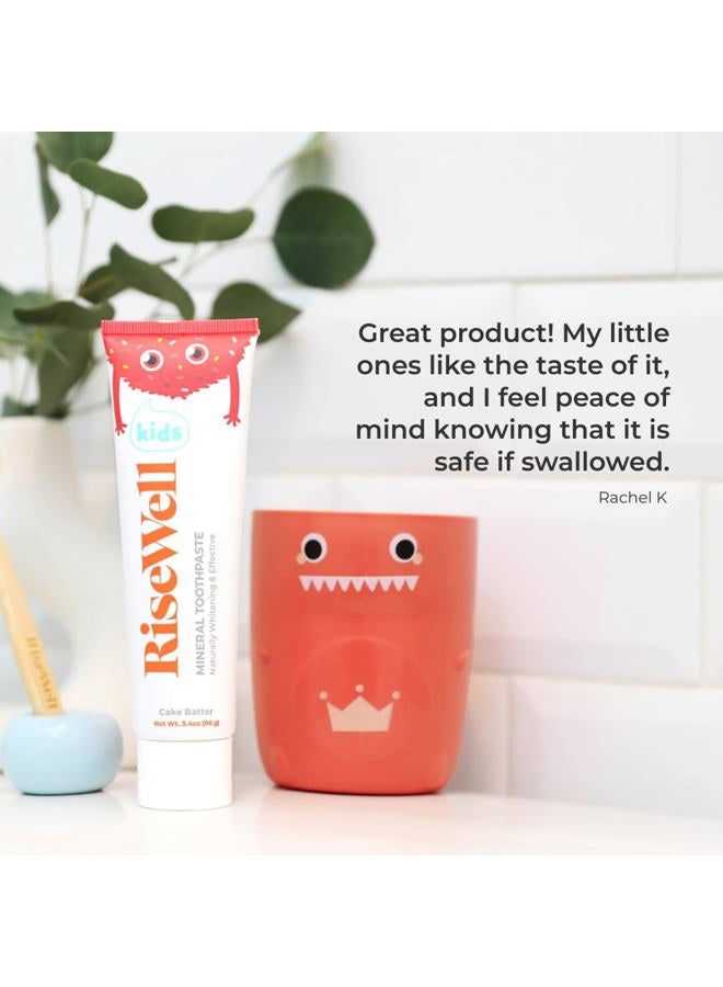 RiseWell Kids Mineral Toothpaste - Kids Hydroxyapatite Toothpaste - Made by Dentists, Safe to Swallow, No Added Fluoride and All Natural - Cake Batter Flavor, 3.4 Oz - Image 4