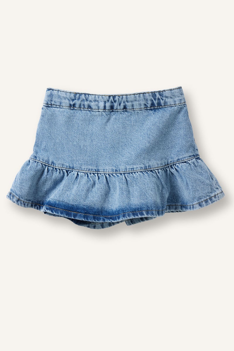 DeFacto Blue BabyGirl Baby Girl A Cut Denim Shorts Casual - Image 3