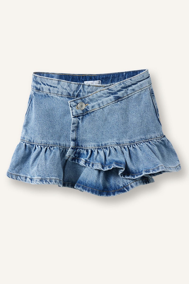 DeFacto Blue BabyGirl Baby Girl A Cut Denim Shorts Casual - Image 1