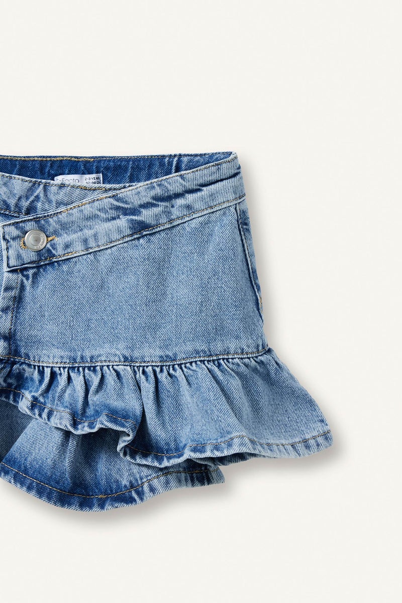 DeFacto Blue BabyGirl Baby Girl A Cut Denim Shorts Casual - Image 2