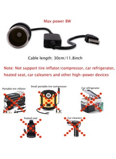 KASTWAVE USB A Male to 12V Car Socket Female Converter Cable  - Image 3