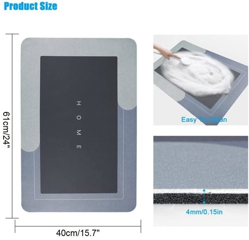 skyzone Water Absorbent mats for Bathroom Kitchen Floor mat Door Bathroom mat for Entrance Anti Slip mat for Bathroom Floor Foot Anti Skid Bathroom Shower mat (Multi Color & Design) - Image 2