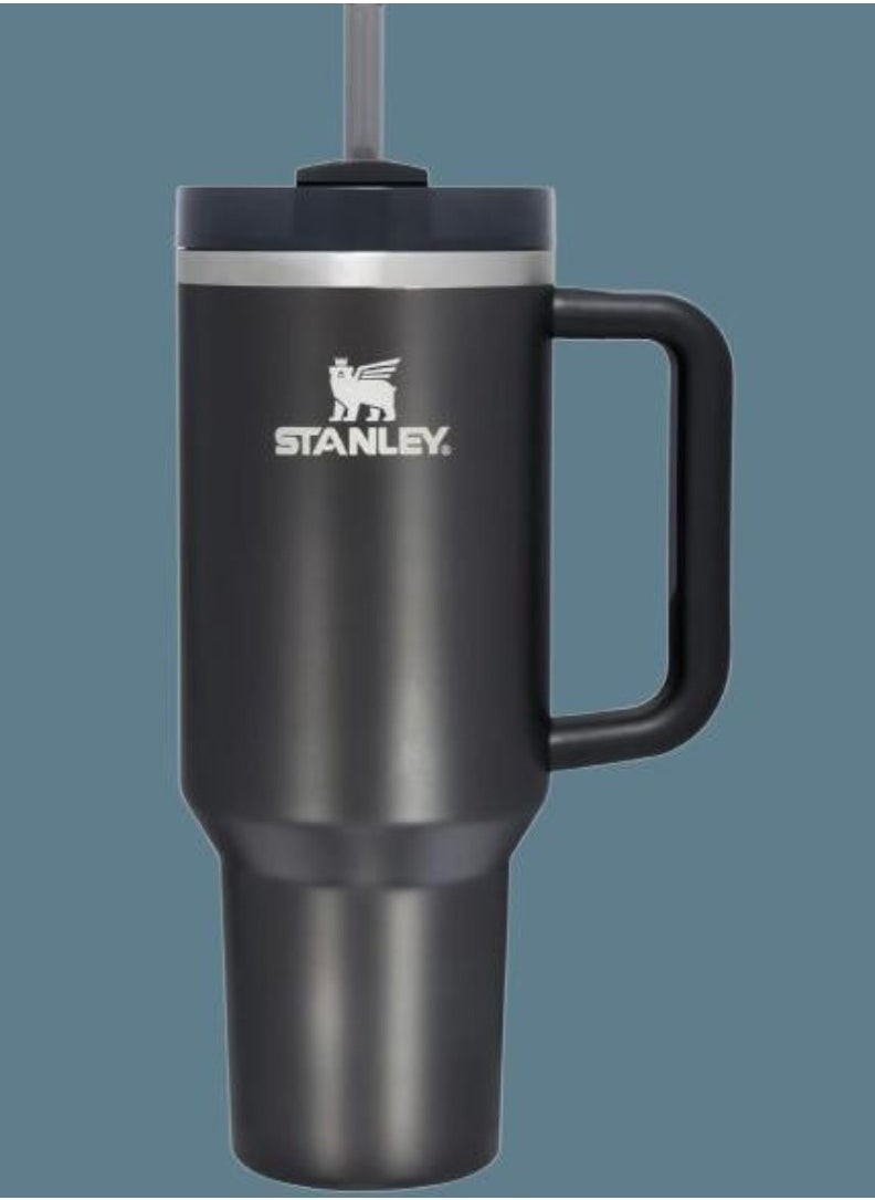 Stanley - Stanley Quencher H2.0 FlowState Vacuum Insulated Tumbler – 40oz Black Stainless Steel Travel Mug with Leakproof Lid & Straw, Double-Walled Design, Keeps Drinks Hot for 7 Hours & Cold for 24 Hours, Durable & Portable - Image 1