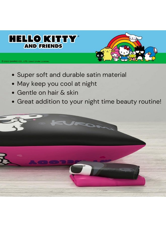 Franco Franco Collectibles Hello Kitty & Friends My Melody & Kuromi Beauty Silky Satin Standard Reversible Pillowcase Cover 20x30 for Hair and Skin, (Officially Licensed Product)  - Image 4