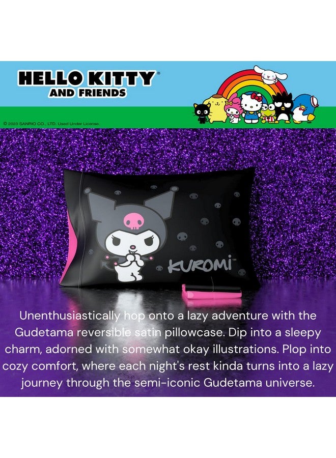 Franco Franco Collectibles Hello Kitty & Friends My Melody & Kuromi Beauty Silky Satin Standard Reversible Pillowcase Cover 20x30 for Hair and Skin, (Officially Licensed Product)  - Image 3