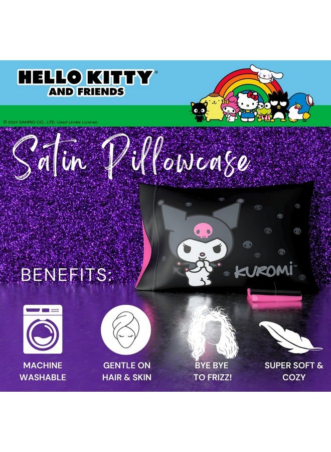 Franco Franco Collectibles Hello Kitty & Friends My Melody & Kuromi Beauty Silky Satin Standard Reversible Pillowcase Cover 20x30 for Hair and Skin, (Officially Licensed Product)  - Image 2
