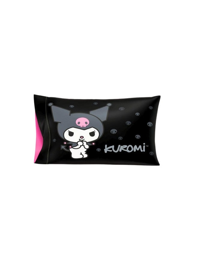 Franco Franco Collectibles Hello Kitty & Friends My Melody & Kuromi Beauty Silky Satin Standard Reversible Pillowcase Cover 20x30 for Hair and Skin, (Officially Licensed Product)  - Image 1