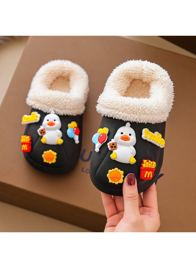 شباشب أطفال قطنية مبطنة للوقاية من البرود ودافئة للأولاد والبنات، شباشب حمام قطنية برسوم كرتونية محببة، نعل ناعم مضاد للانزلاق - Image 4