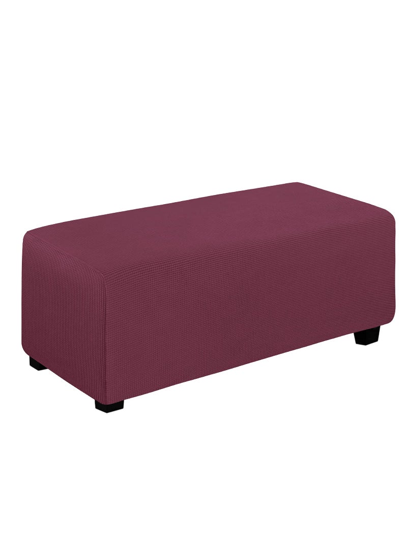 Easy-Going EasyGoing Stretch Ottoman Cover Folding Storage Stool Furniture Protector Soft Rectangle slipcover with Elastic Bottom Ottoman XLargeBlack 