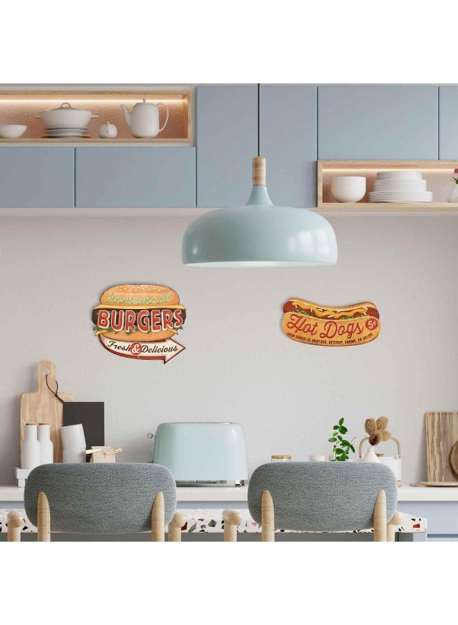 Open Road Brands Homemade Burgers Embossed Metal Sign Vintage Diner Burgers Sign for Kitchen or Man Cave Fresh and Delicious - Image 5