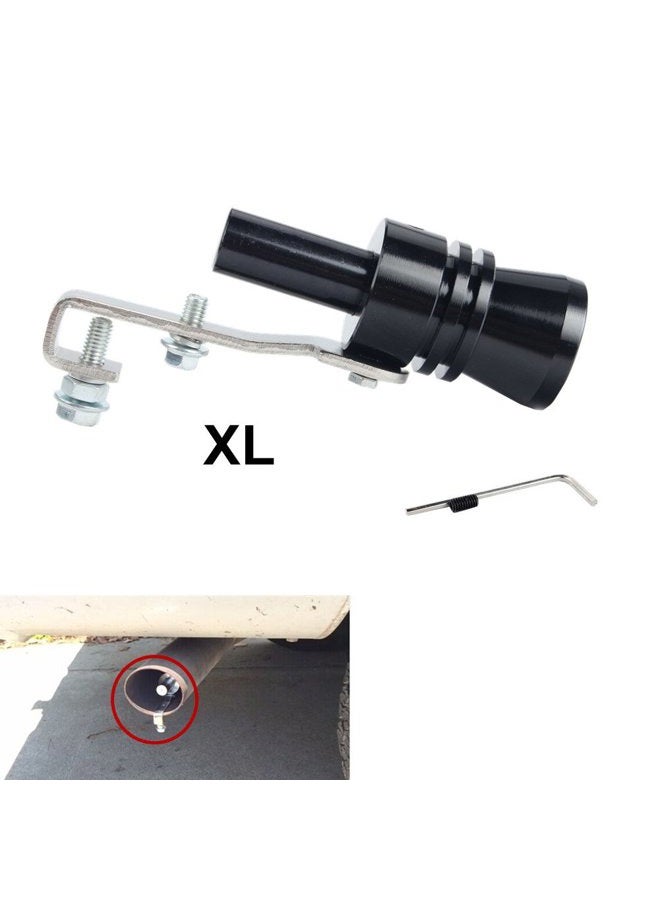 Dewhel Universal Aluminum Turbo Sound Exhaust Muffler Pipe Whistle Car Blow off valve BOV Tip Simulator Whistler (XL-Black) - Image 2