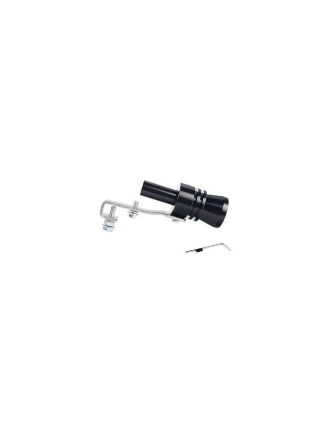Dewhel Universal Aluminum Turbo Sound Exhaust Muffler Pipe Whistle Car Blow off valve BOV Tip Simulator Whistler (XL-Black) - Image 1