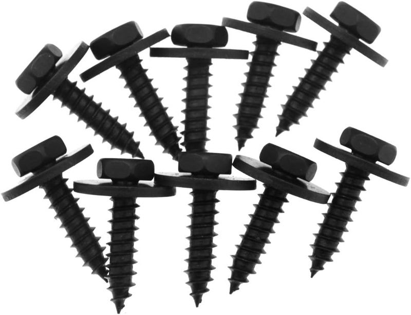 Micro Trader 10Pcs Steel Tapper Screw for Bumpers, Engine Shields, Splash Guard - Image 1