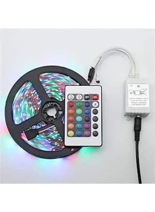 شريط أضواء LED 3528 مقاوم للماء اضاءة الفضاء اللوني ار جي بي بريموت كونترول وشاحن متعدد الألوان 5 متر