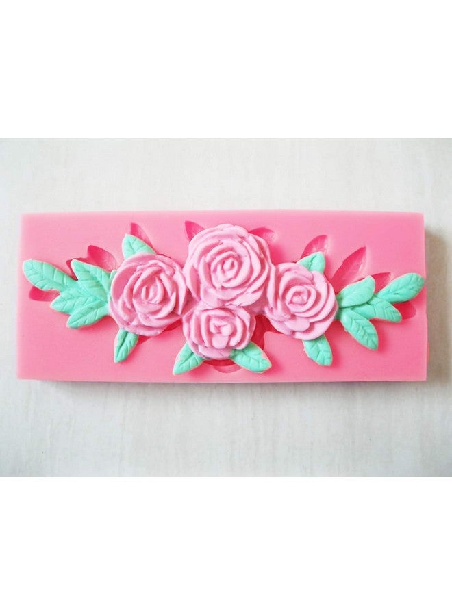 Hengke 2 Pieces Four Roses Candy Silicone Mold Fondant Chocolate Candy Molds Sugar Craft Diy Cake Molds For Cake Topper Decor Desserts Ice Cube Candy Pudding - Image 3