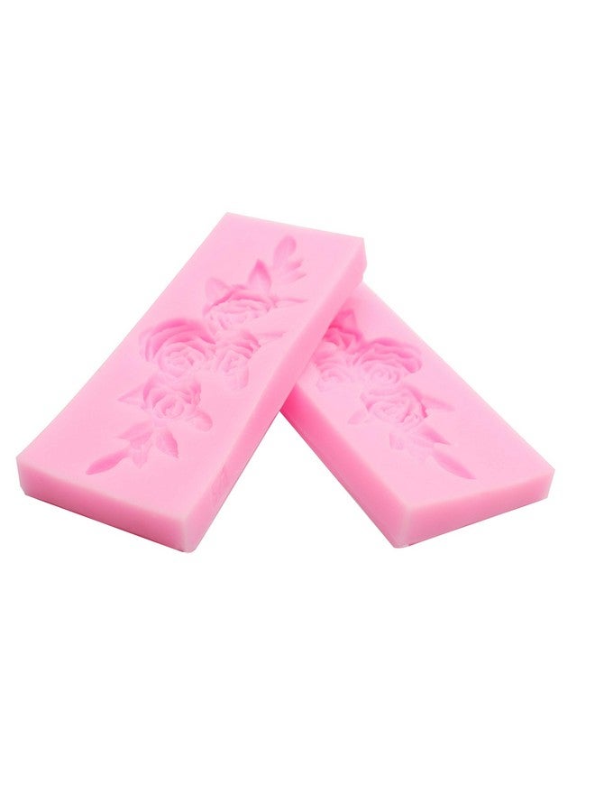 Hengke 2 Pieces Four Roses Candy Silicone Mold Fondant Chocolate Candy Molds Sugar Craft Diy Cake Molds For Cake Topper Decor Desserts Ice Cube Candy Pudding - Image 4