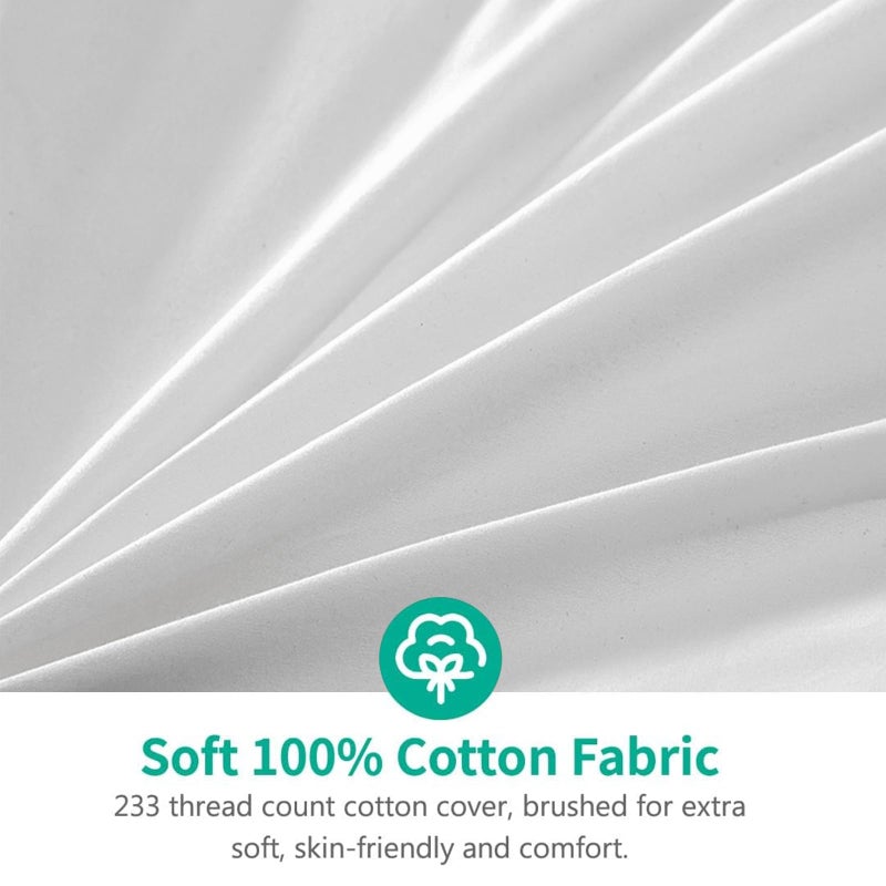 APSMILE Oversized King Feathers Down Comforter - Ultra Soft All Seasons 100% Organic Cotton Duvet Insert Medium Warm Quilted Bed Comforter with Corner Tabs (120x98, White) - Image 4