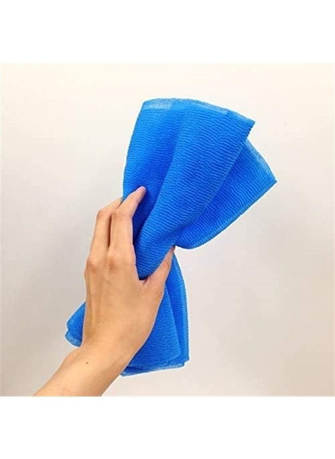OHE Cure Series Japanese Exfoliating Bath Towel From OHE - Super Hard Weave - Blue, 120cm -Value Set of 2  - Image 3