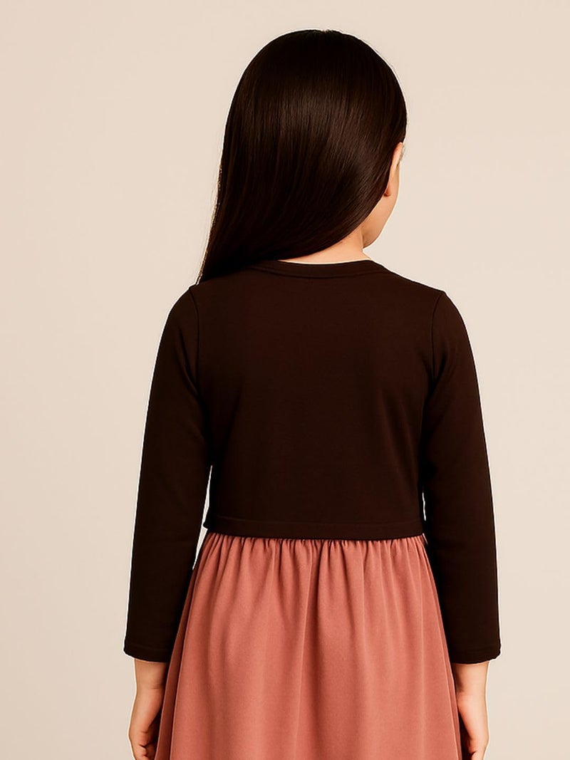 KRYPTIC Kids Girls Crop Length Cotton Shrug - Soft Lightweight Open Front Layer for Stylish Everyday Wear - Image 2