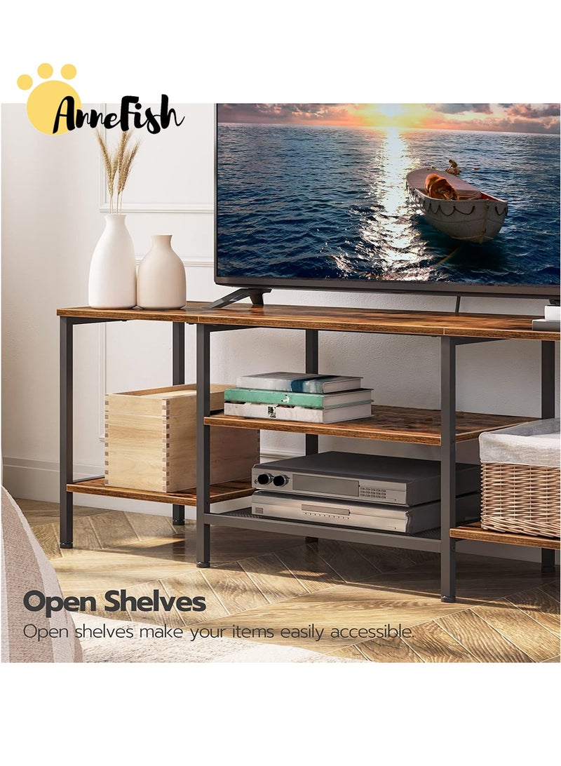 AnneFish 3Pcs Entertainment Center Set 1Pcs 180*40*52cm TV Stand Table For TV Up To 75 Inch and 2Pcs 5 Tier  60x30x154cm Bookshelf Storage Shelves - Image 5