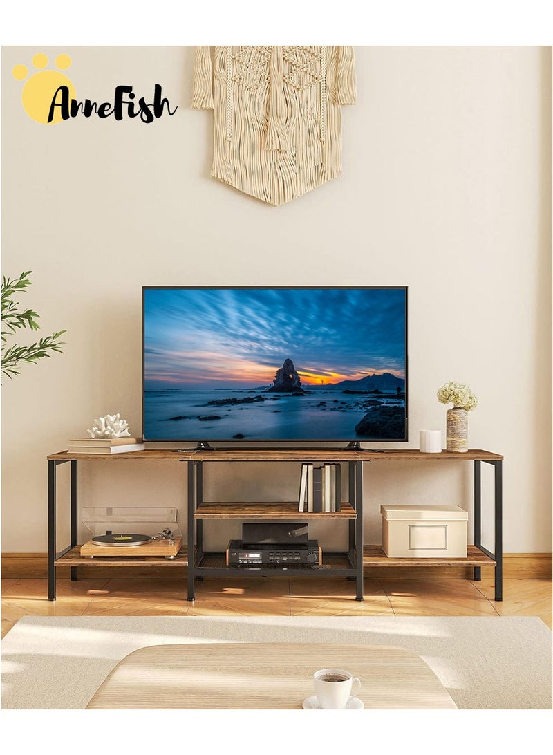 AnneFish 3Pcs Entertainment Center Set 1Pcs 180*40*52cm TV Stand Table For TV Up To 75 Inch and 2Pcs 5 Tier  60x30x154cm Bookshelf Storage Shelves - Image 3