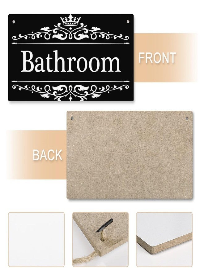 Henntile Bathroom - Decorative Wood Sign Home Decor,Wall Art，6 inch by 12 inch Hanging Sign - Image 5