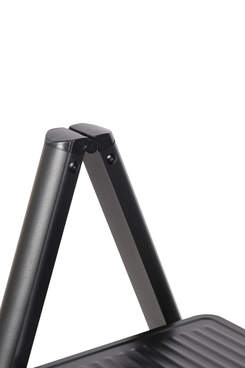 HOMEVEO Folding metal ladder with wide, non-slip steps (3 steps) - safe and sturdy design for easy access to high places.  - Image 4
