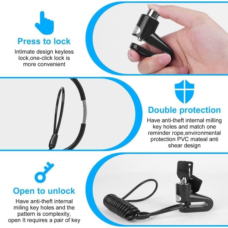 Ainiv Bike Lock, Disc Brake Lock, 1300mm/12mm Cycling Cable Lock with 2 Keys,Electric Scooter Lock Accessory Anti-Theft for Xiaomi M365/Pro,Bike, Electric Bike, Skateboards, Strollers, Lawnmowers - Image 3