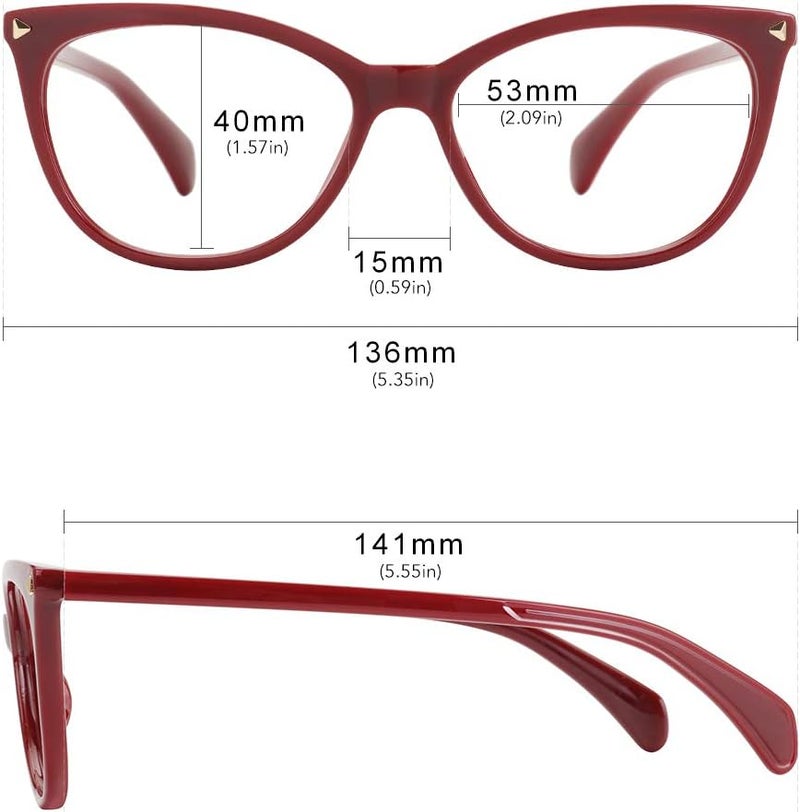 MEETSUN Non Prescription Glasses Frames For Women，Retro Cateye Fake Eyeglasses HD Clear Lens - Image 5