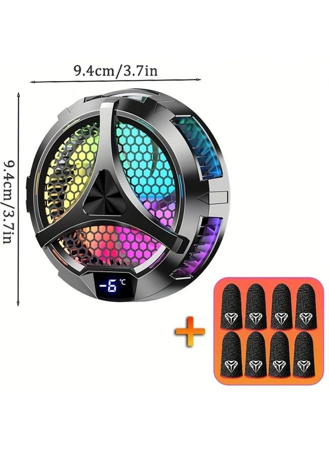 Black Tablet Cooler With Magnetic Chip And Four Pairs Gaming Finger Pads Battery Free Plug In Required - Image 3