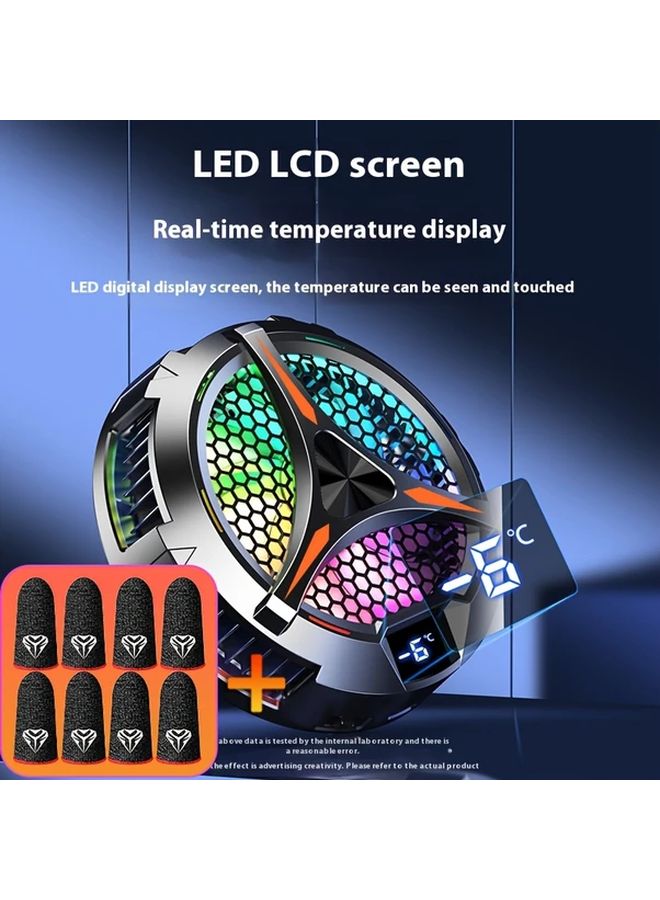 Black Tablet Cooler With Magnetic Chip And Four Pairs Gaming Finger Pads Battery Free Plug In Required - Image 4