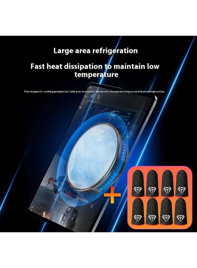 Black Tablet Cooler With Magnetic Chip And Four Pairs Gaming Finger Pads Battery Free Plug In Required - Image 5