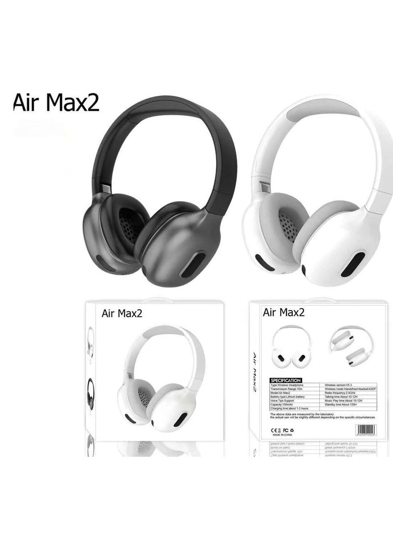 Generic MAX PRO Wireless Headset - Hi-Fi Sound - 120H Standby - 150mAh Battery Capacity-WHITE  - Image 4