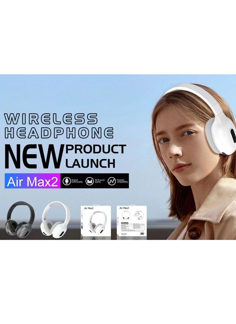 Generic MAX PRO Wireless Headset - Hi-Fi Sound - 120H Standby - 150mAh Battery Capacity-WHITE  - Image 5